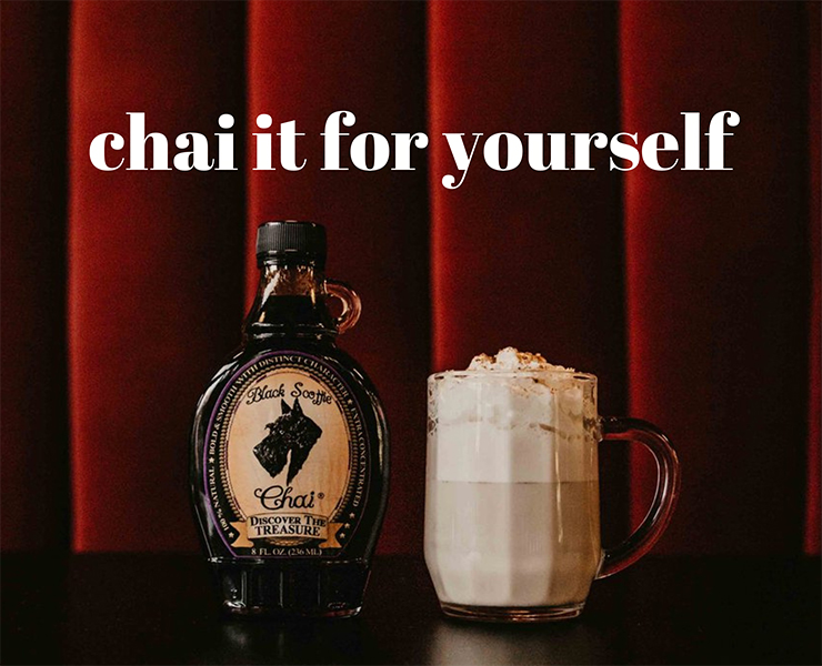 banner advertising Black Scottie Chai