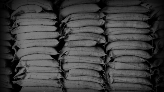 green coffee bags b&w