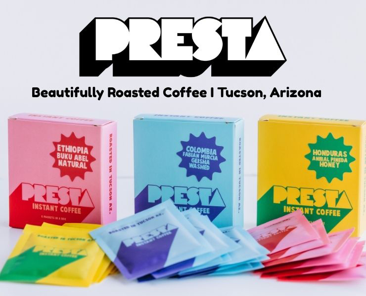 banner advertising Presta Coffee