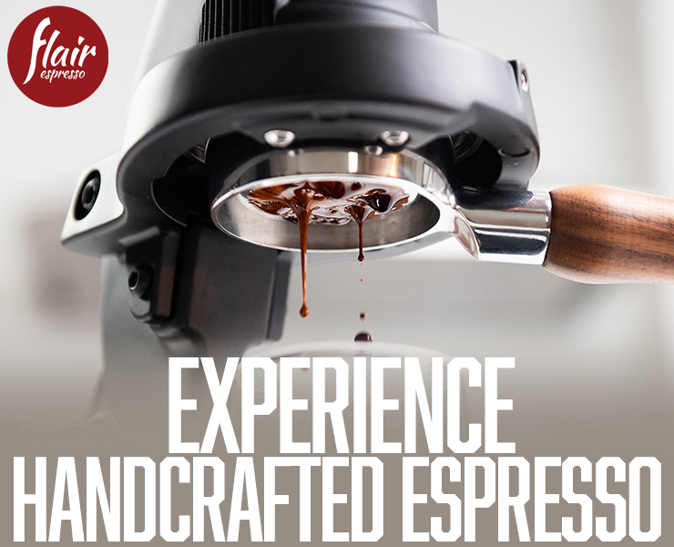 banner advertising Flair Espresso products