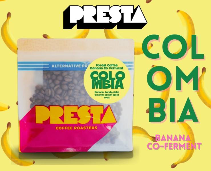 banner advertising Presta Coffee