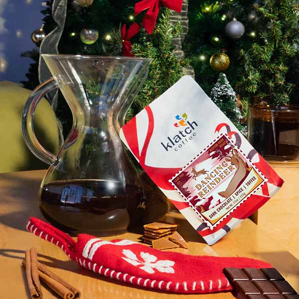 holiday blends 2025 dancing reindeer klatch coffee