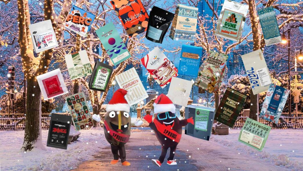 holiday blends guide buzzy and spesh in a coffee snowstorm