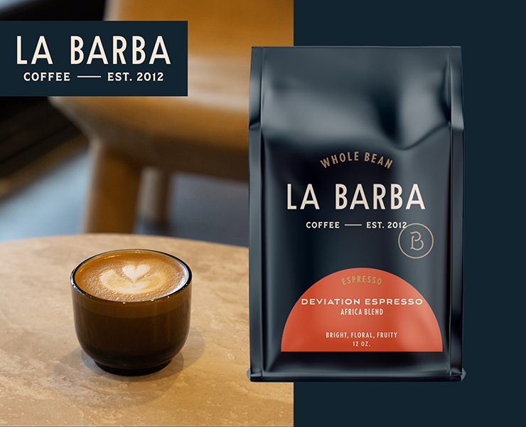 banner advertising La Barba Coffee