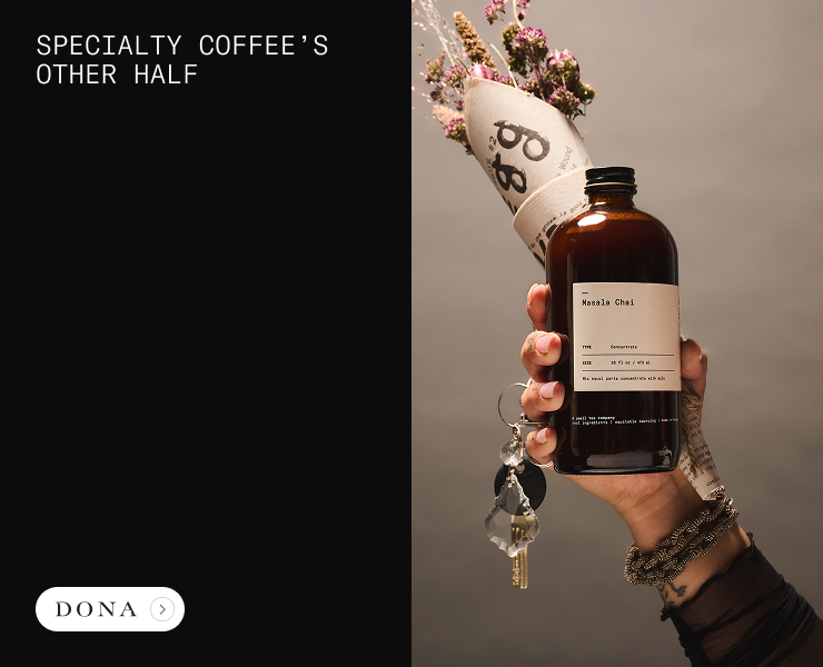 banner advertising DONA chai and tea