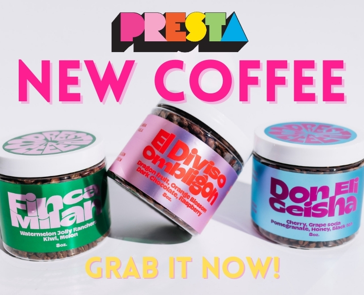 banner advertising Presta Coffee