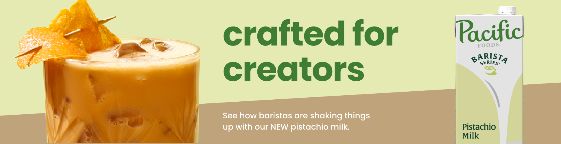 banner advertising Pacific Foods Barista Series