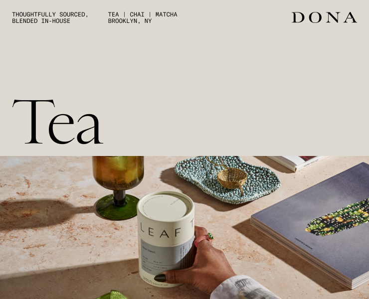 banner advertising DONA chai and tea