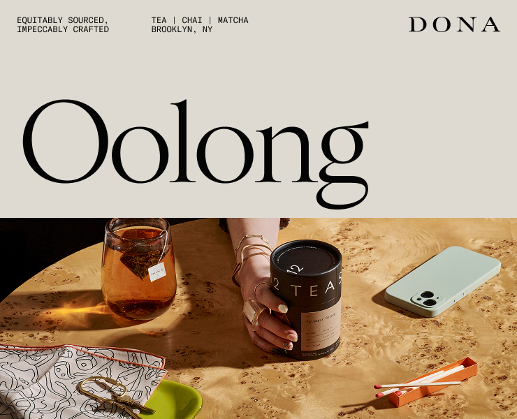 banner advertising DONA chai and tea
