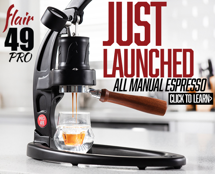 banner advertising Flair Espresso products