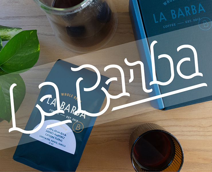 banner advertising La Barba Coffee