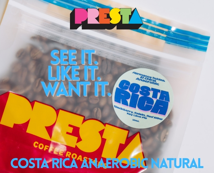 banner advertising Presta Coffee