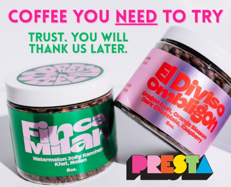 banner advertising Presta Coffee