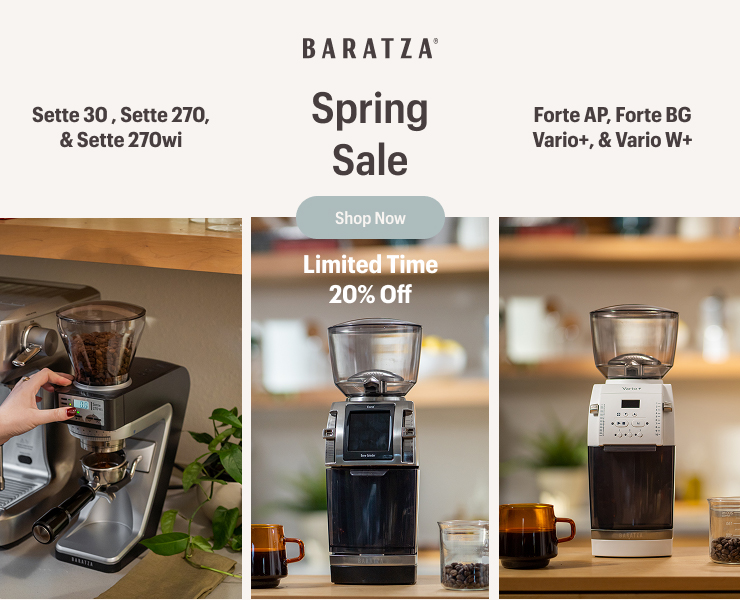 banner advertising Baratza grinders