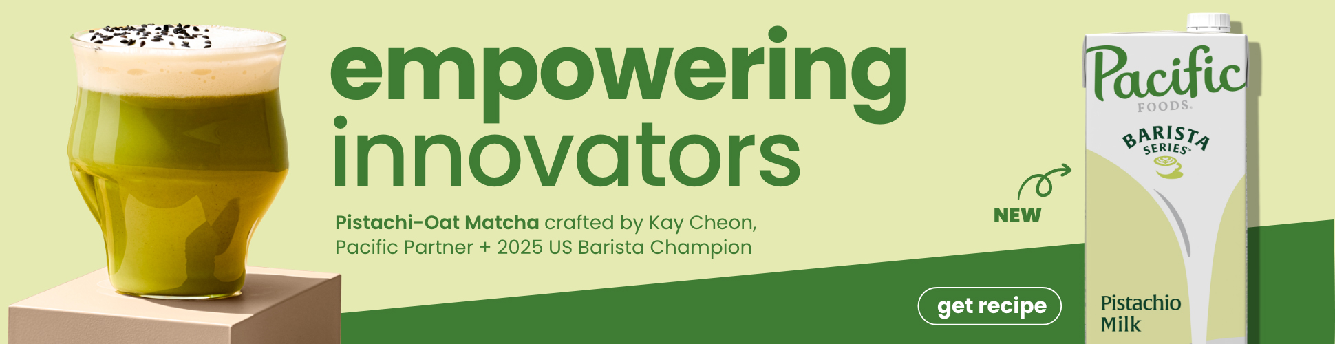 banner advertising Pacific Foods Barista Series