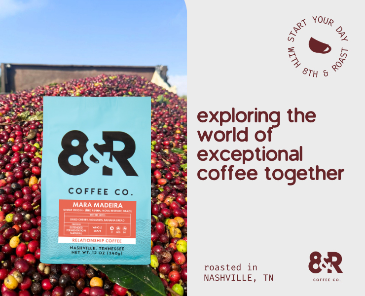 banner advertising 8th & Roast Coffee Roasters