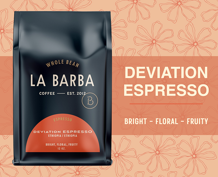 banner advertising La Barba Coffee