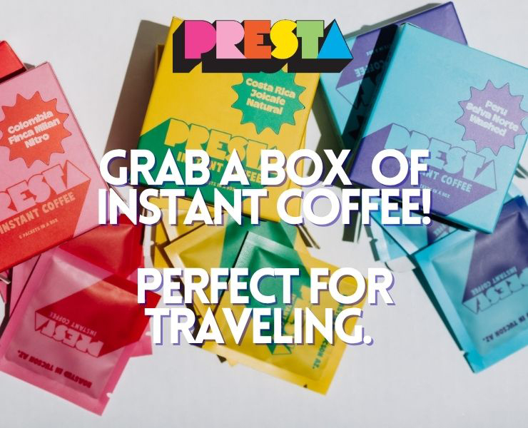 banner advertising Presta Coffee