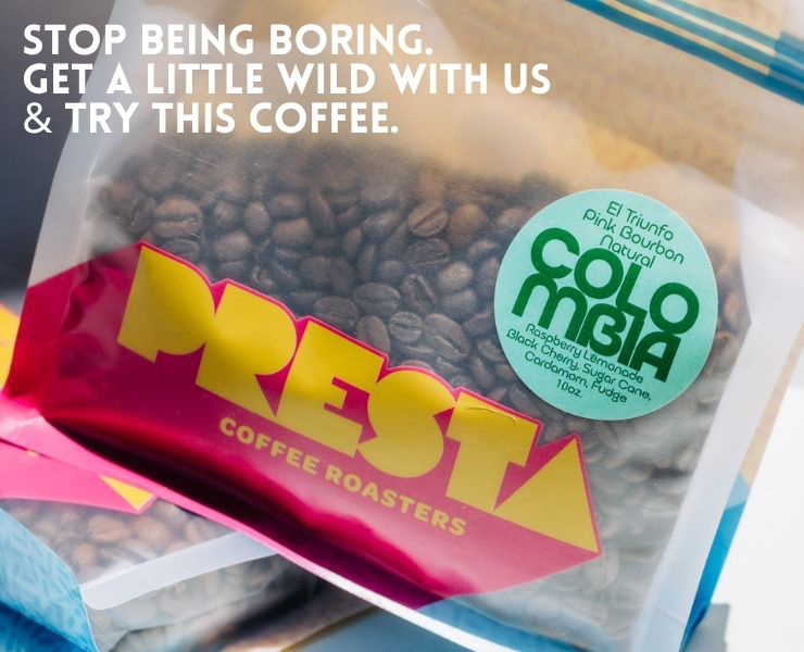 banner advertising Presta Coffee