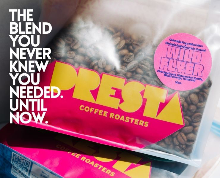 banner advertising Presta Coffee