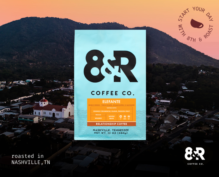 banner advertising 8th & Roast Coffee Roasters