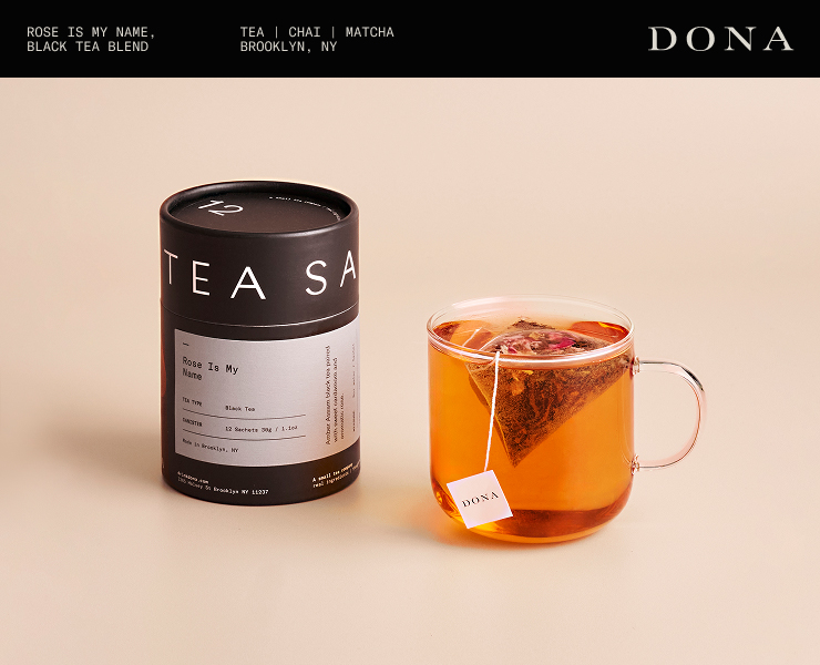banner advertising DONA chai and tea
