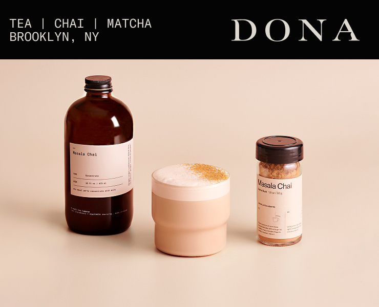 banner advertising DONA chai and tea