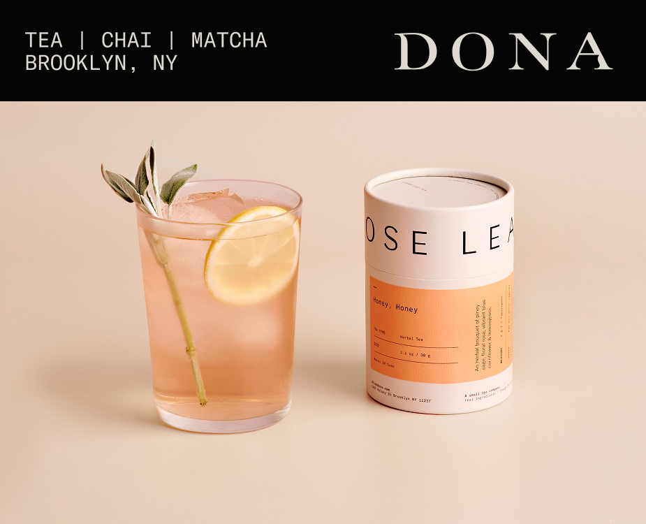 banner advertising DONA chai and tea