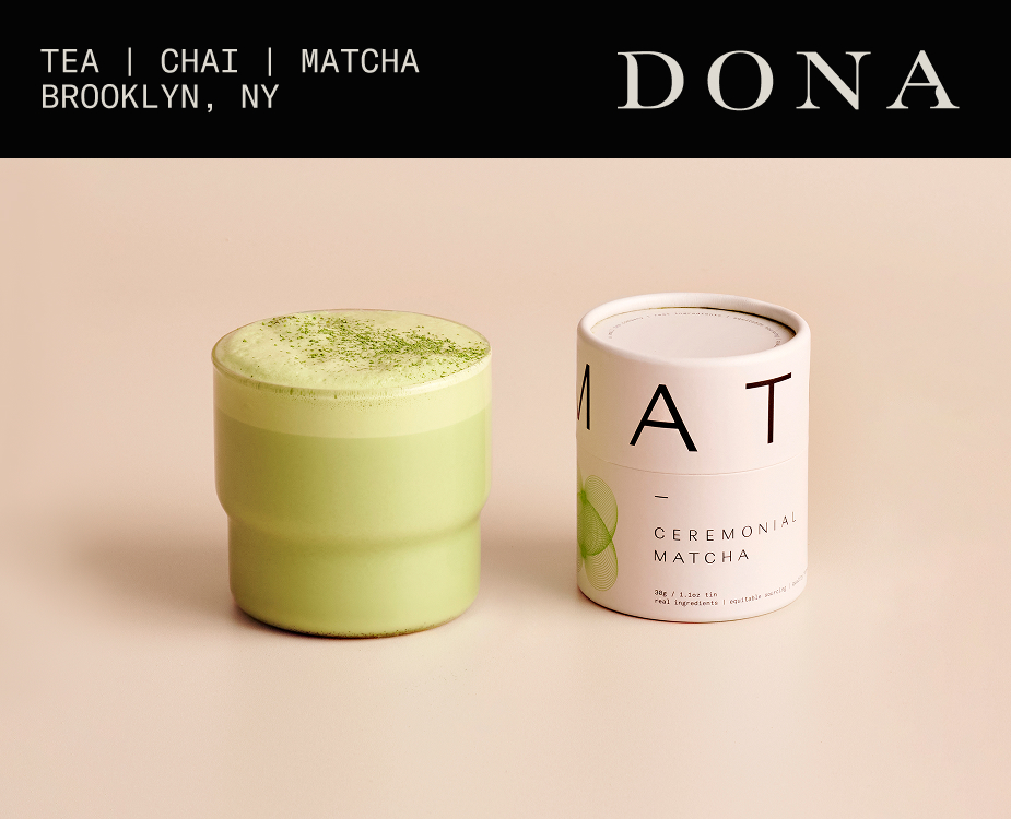 banner advertising DONA chai and tea