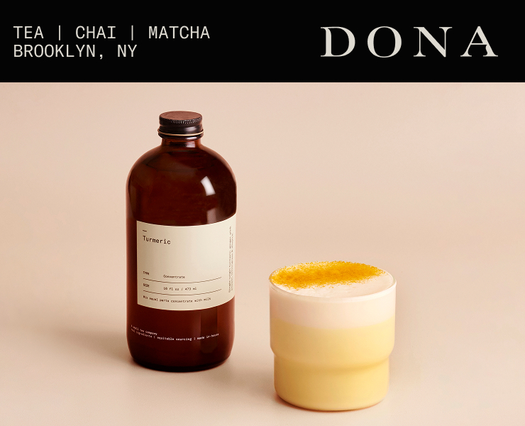 banner advertising DONA chai and tea