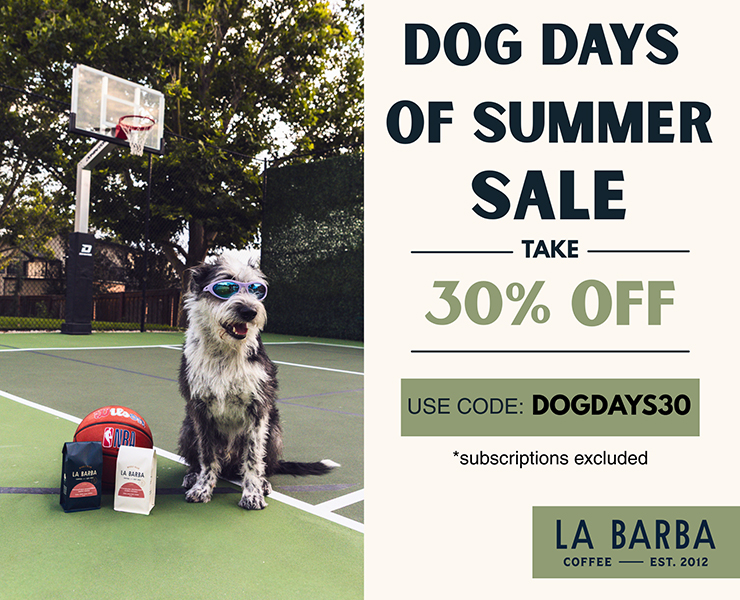 banner advertising La Barba Coffee