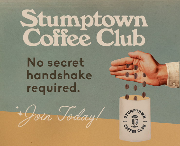 banner advertising stumptown coffee roasters