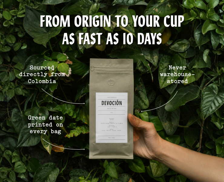 banner advertising Devoción Coffee