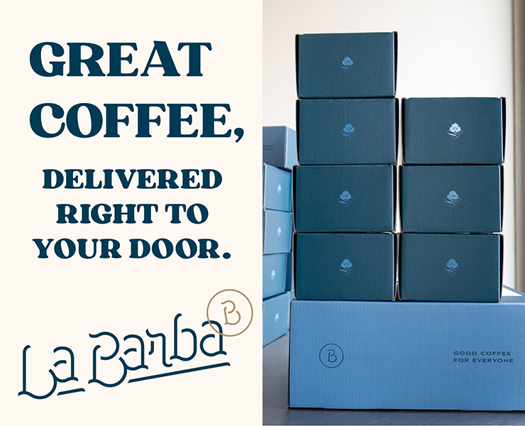 banner advertising La Barba Coffee