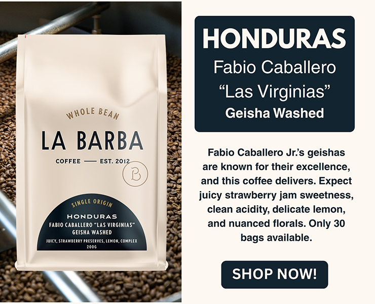 banner advertising La Barba Coffee