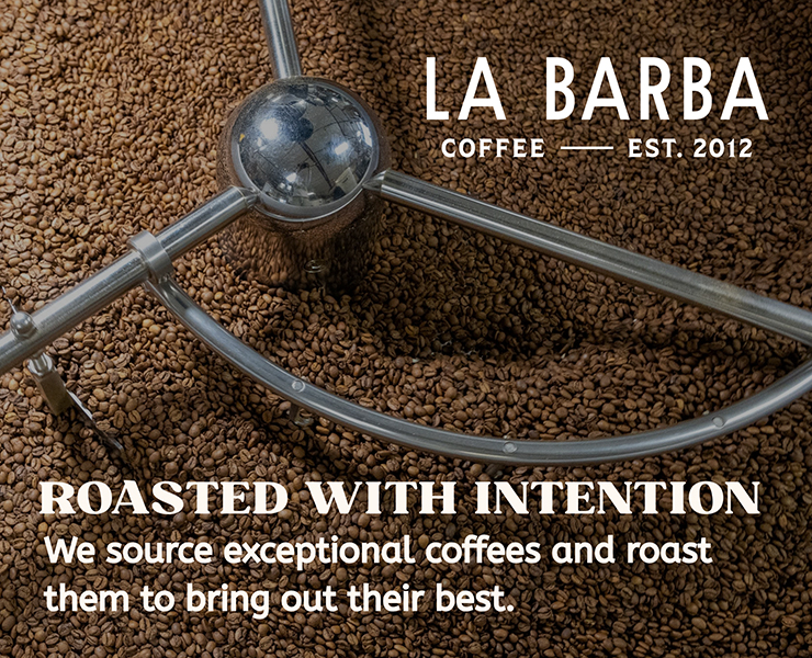 banner advertising La Barba Coffee